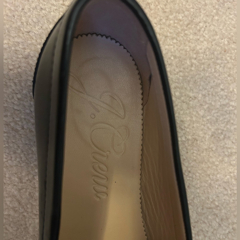 J. Crew Black Leather Penny Loafers Slip-On - Picture 8 of 10